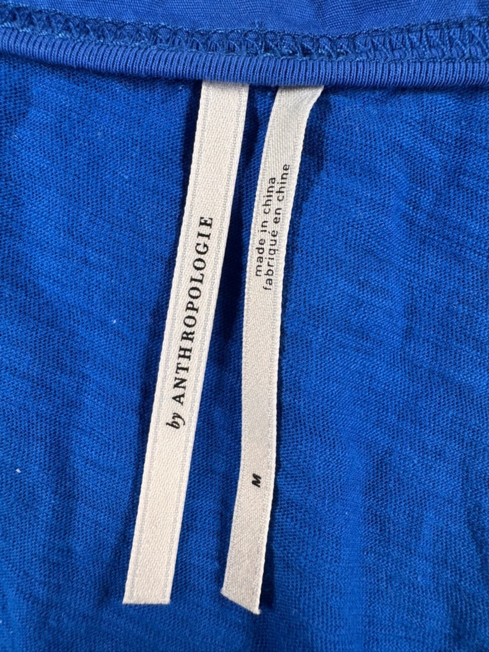 Anthropologie Royal Blue Scoop-Neck Long Sleeve Top - Picture 2 of 4